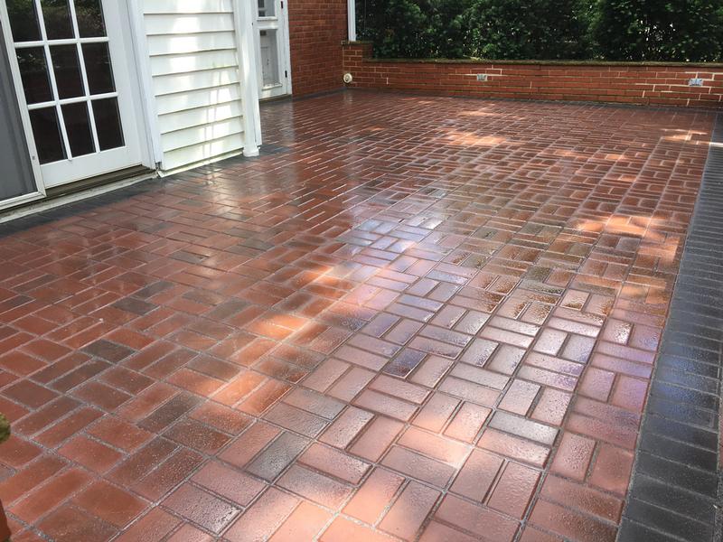 remove and reset red paver patio