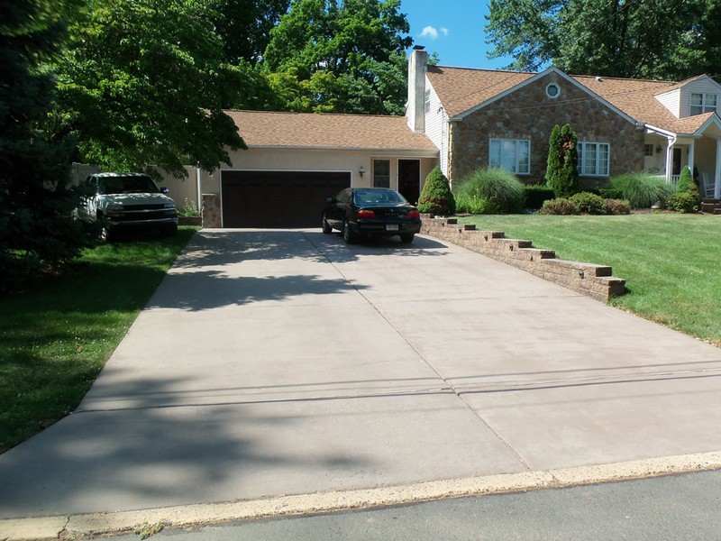 large concrete driveway