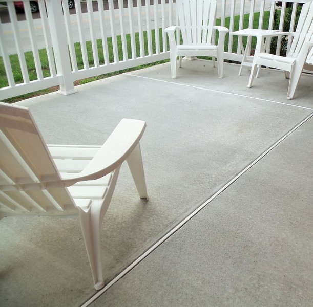 concrete patio with expansion joints