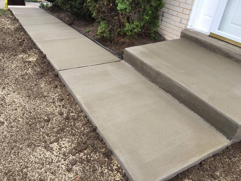 concrete landing with walkway