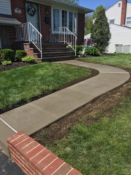 concrete walkway with a bend