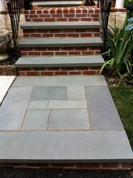 brick & flagstone walkway and steps