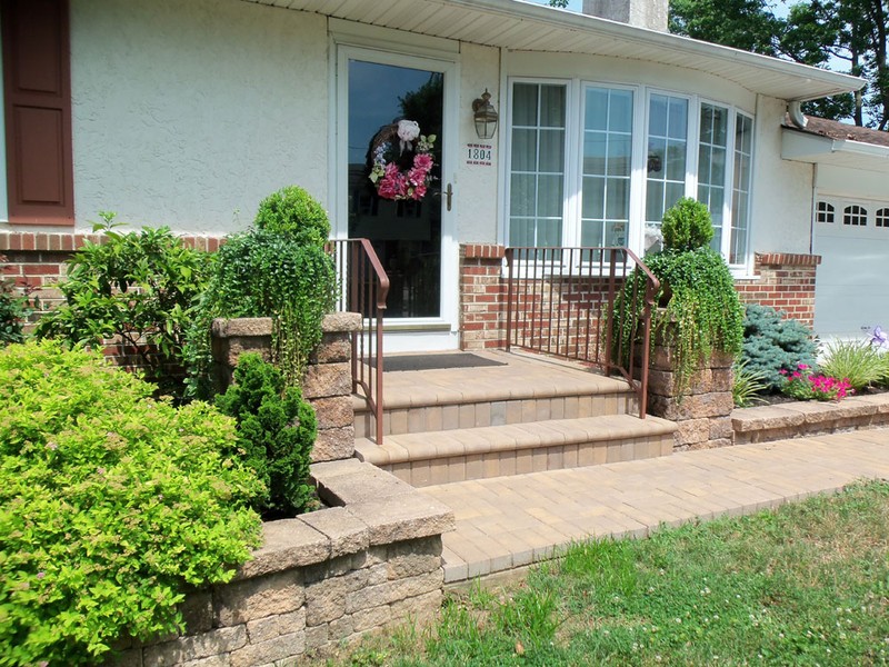 front of home paver steps and walkway