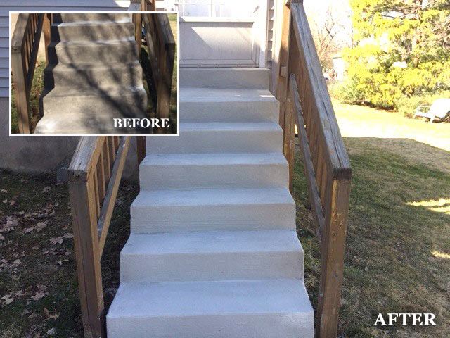 concrete steps before and after
