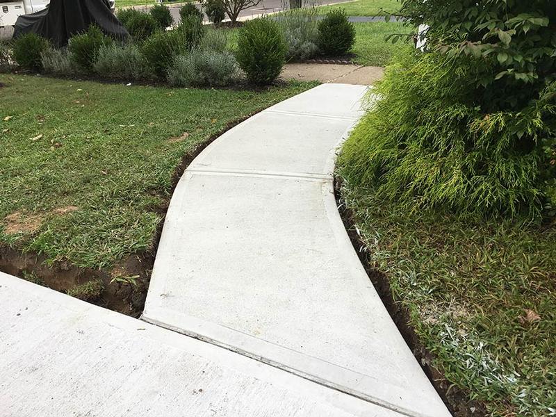 new curved concrete walkway